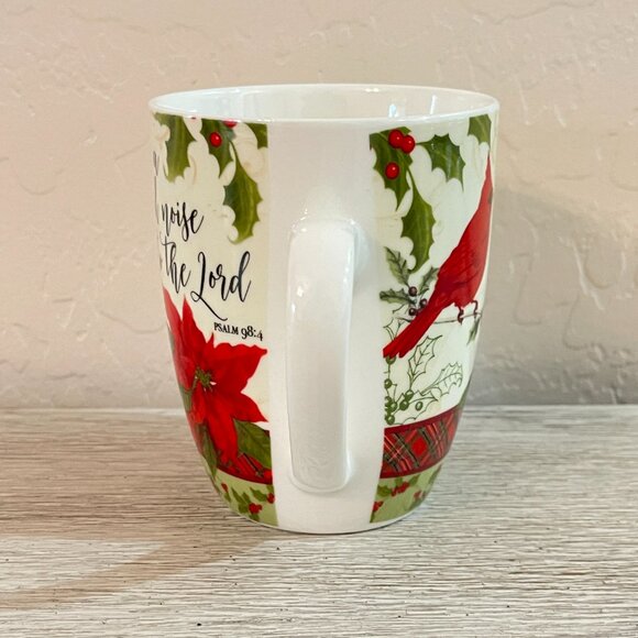 Red Cardinal Mug Cup Make a Joyful Noise Unto The Lord Christmas Holiday - Picture 4 of 6